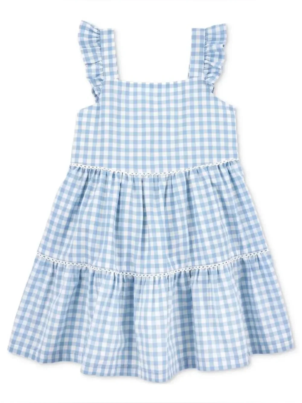 Two Like New Toddler Girls Dresses, Blue Gingham & Hearts Denim Dress, Size 3T